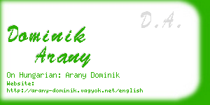 dominik arany business card